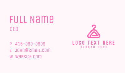 Pink Hanger Letter A Business Card Image Preview