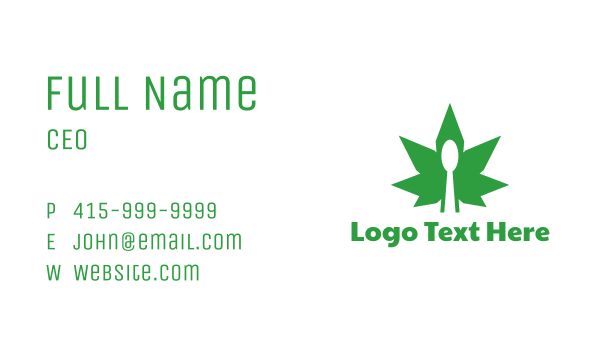 Edible Cannabis Spoon Business Card Design Image Preview