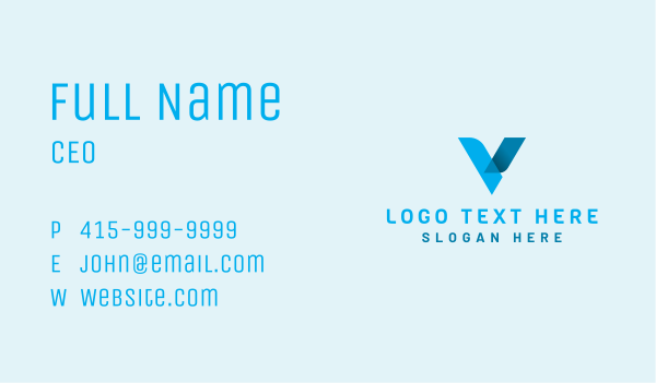 Modern Startup Letter V Business Card Design Image Preview