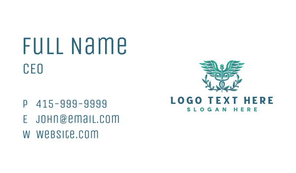 Health Caduceus Wreath Business Card Design Image Preview