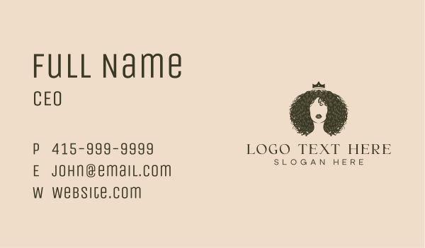 Curly Afro Hair Business Card Design Image Preview