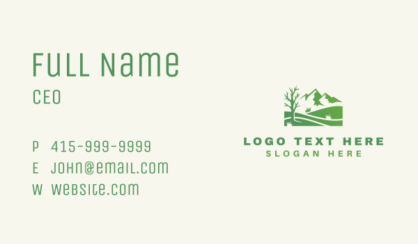 Nature Park Mountain Business Card Design Image Preview