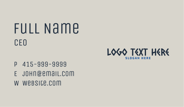 Greek Text Wordmark  Business Card Design Image Preview