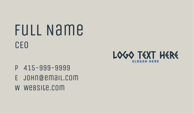 Greek Text Wordmark  Business Card