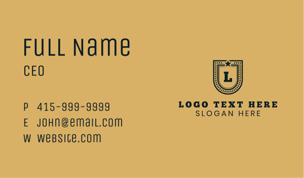 Classic Star Badge Business Card Design Image Preview