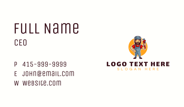 Handyman Plumber Wrench Business Card Design