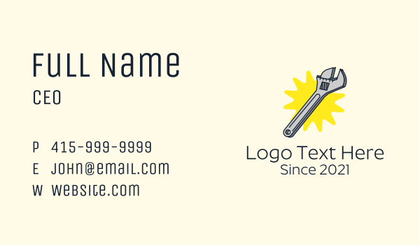 Mechanic Adjustable Wrench Business Card Design Image Preview