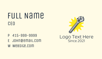 Mechanic Adjustable Wrench Business Card Image Preview