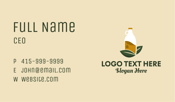 Organic Drink Bottle  Business Card Design Image Preview