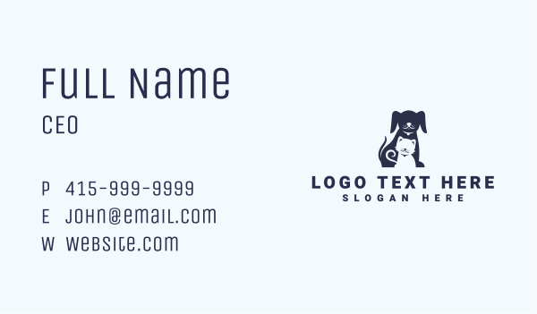 Cat Dog Veterinary Business Card Design Image Preview