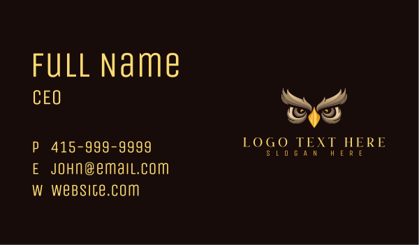 Avian Night Owl Business Card Design Image Preview