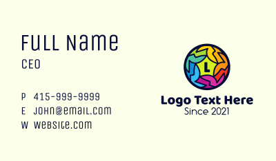 Colorful Star Ball Letter Business Card