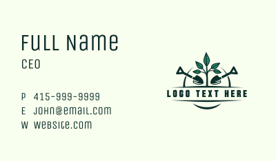 Plant Shovel Landscaping Business Card Image Preview