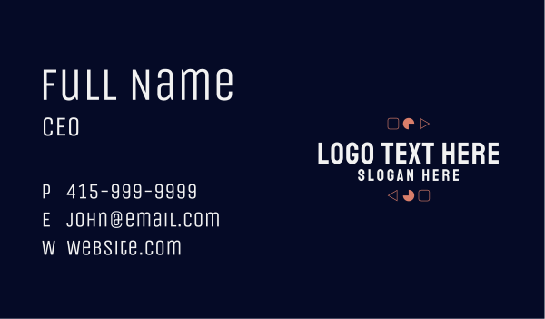 Digital Shapes Wordmark Business Card Design Image Preview
