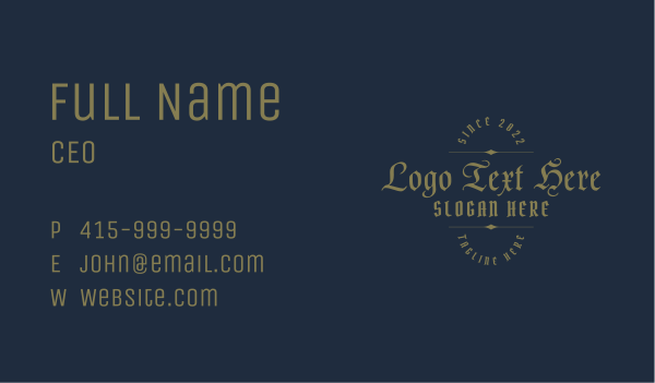 Gothic Urban Wordmark Business Card Design Image Preview