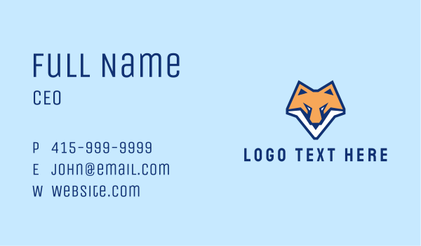 Fox Animal Mascot Business Card Design