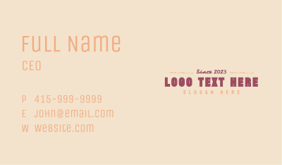 Fun Playful Wordmark Business Card Image Preview