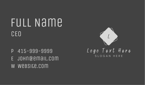 Handwritten Store Letter Business Card Design Image Preview