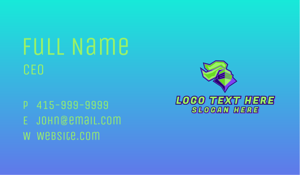 Knight Streaming Mascot Business Card Design Image Preview