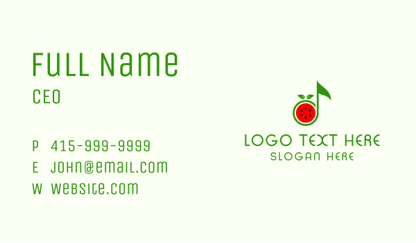 Watermelon Music Note Business Card Design Image Preview