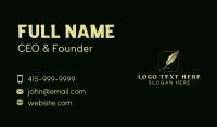 Writer Feather Blogger  Business Card Image Preview