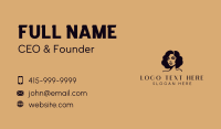 Female Curly Hairstyle Business Card Design
