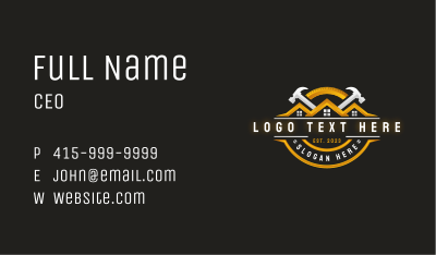 Hammer Contractor Carpentry Business Card Image Preview