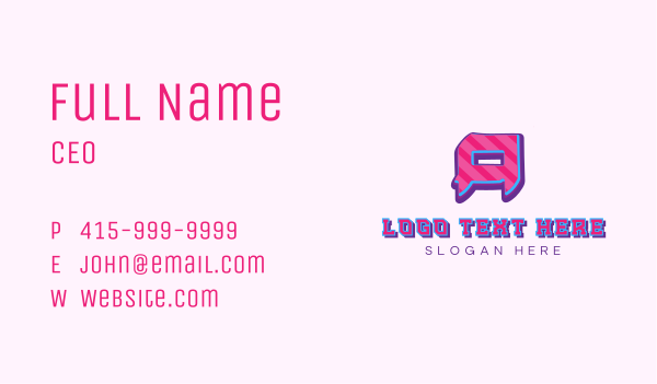 Pop Graffiti Art Letter A Business Card Design Image Preview