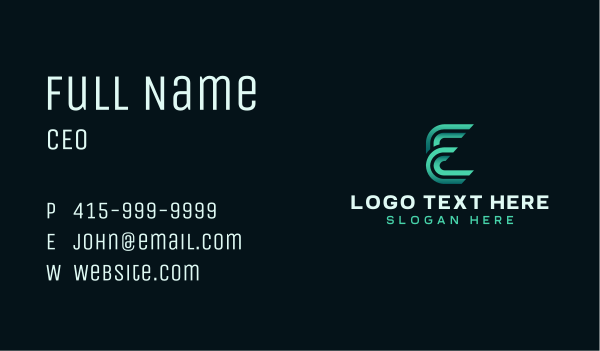 Electronic Cyber Gaming Letter E Business Card Design Image Preview