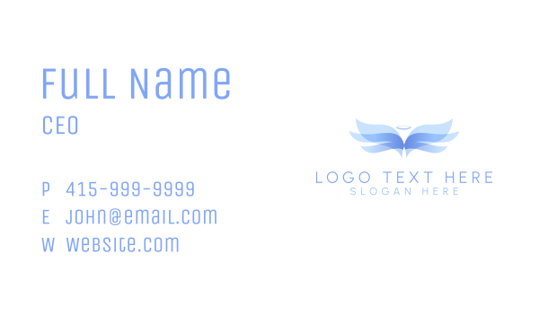 Archangel Wings Halo Business Card Design Image Preview
