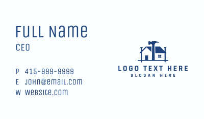 Hammer Nail House Tools Business Card Image Preview
