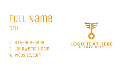 Golden Wing Key Business Card Image Preview