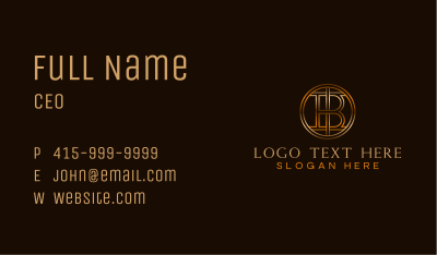 Gold Circle Letter B Business Card Image Preview