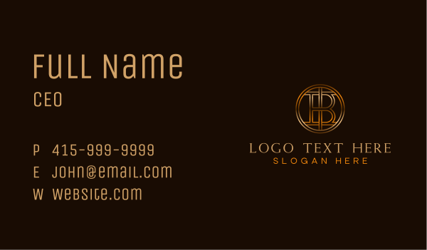 Gold Circle Letter B Business Card Design Image Preview