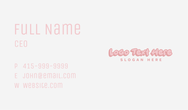 Quirky Girly Wordmark Business Card Design Image Preview