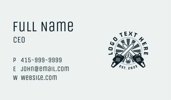 Chainsaw Industrial Cutter Business Card Design Image Preview
