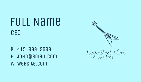 Jazz Electric Guitar  Business Card Design Image Preview