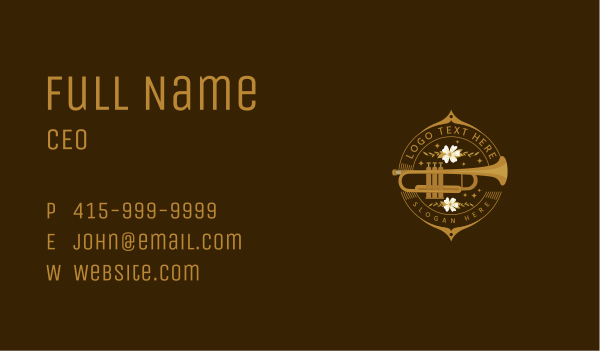 Musical Trumpet Performer Business Card Design Image Preview