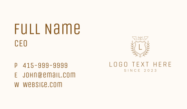 Crown Shield Wreath Letter  Business Card Design Image Preview