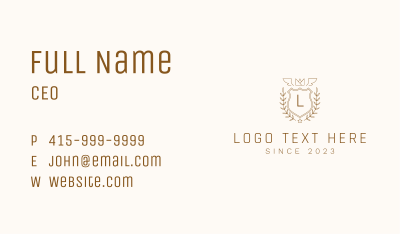 Crown Shield Wreath Letter  Business Card Image Preview