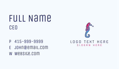 Artistic Seahorse Business Card Image Preview