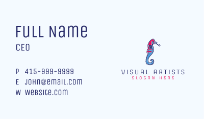 Artistic Seahorse Business Card Image Preview