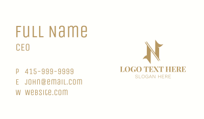 Luxury Letter N Business Card Image Preview
