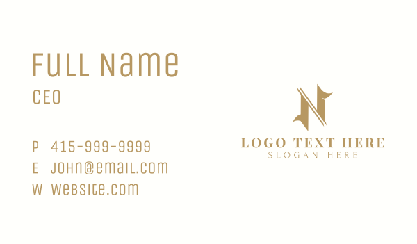 Luxury Letter N Business Card Design Image Preview