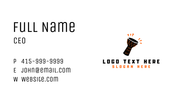Djembe African Music Business Card Design Image Preview
