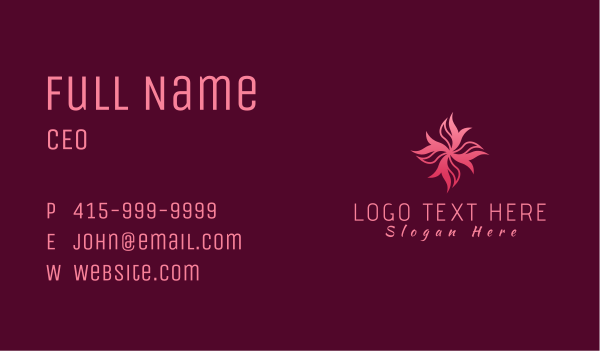 Floral Ribbon Spa Business Card Design Image Preview