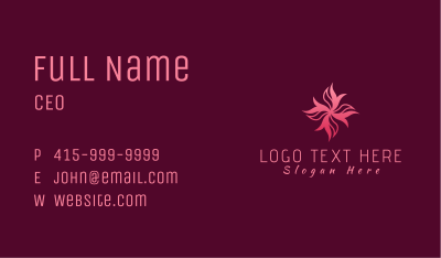 Floral Ribbon Spa Business Card Image Preview