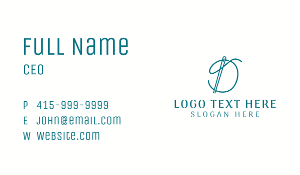 Needle Thread Letter D Business Card Design Image Preview