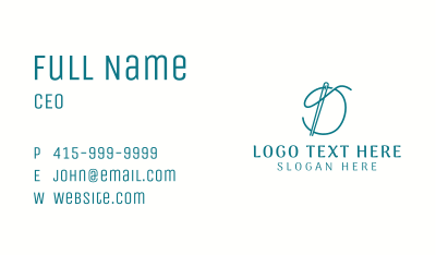 Needle Thread Letter D Business Card Image Preview