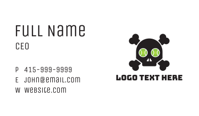 Tennis Ball Pirate Skull Business Card Image Preview